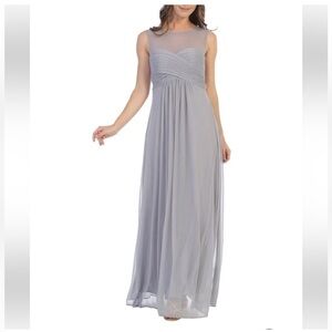 Birdy Grey Ryan Silver Sleeveless Chiffon Bridesmaid Dress Size S NEW WITH TAGS